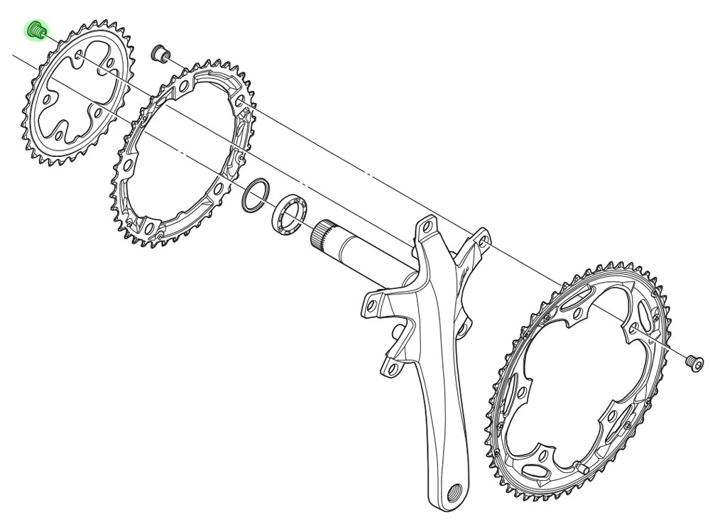 Shimano Vis De Plateau TIAGRA/SORA (5 Pièces) 2 Shimano Vis De Plateau TIAGRA/SORA (5 Pièces) – Image 2